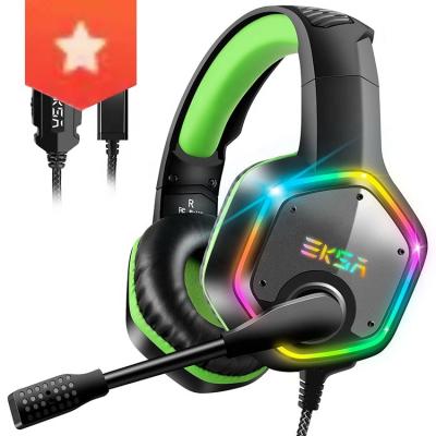 China 2021 Virtual Edge Wholesale Cheap 7.1 Earphone Wire Headphones Best With Bass Anc Mic Led Light Super RGB For PC Game for sale