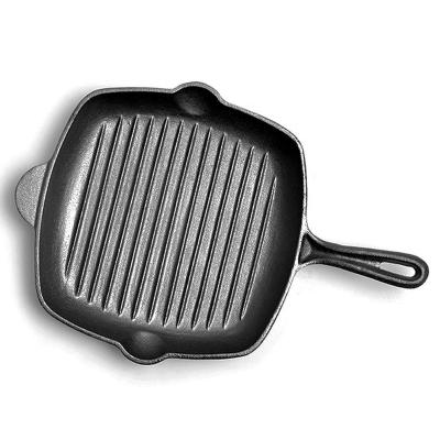 China Sustainable Pre-Seasoned Frying Pan Metal Cast Iron Square Grill Pan for sale