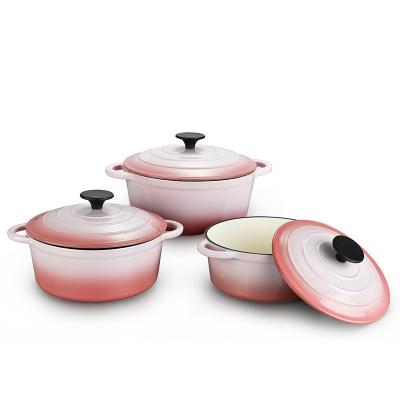 China Newest design high quality cast iron enamel cookware set from Durbale for sale