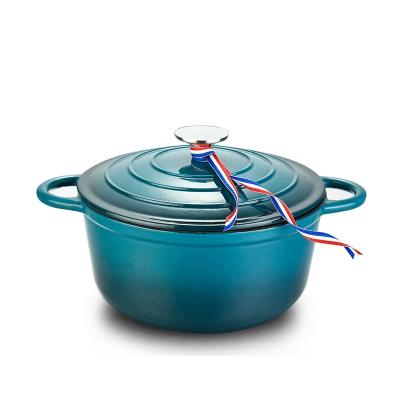 China Sustainable hot sale enamel cast iron enamel nonstick cookware sauce pot casserole dish for sale