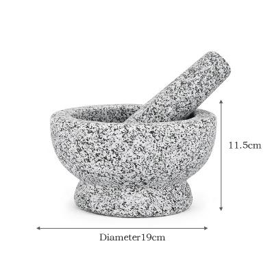 China Sustainable High Quality Stone Granite Gray Herb Premium Solid Pestle And Mortar And Spice Set Tools Eco - Friendly for sale