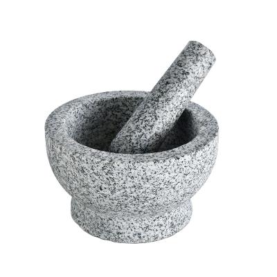 China Sustainable Natural Mortar And Pestle Stone Granite Pestle Mortar For Kitchen for sale