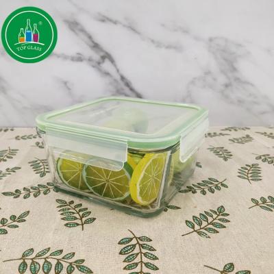 China 1000ml Sustainable Glass Food Container Square for sale