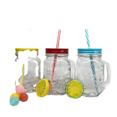 China Feature 400ML Eco-Friendly Glass Mason Jar Sustainable Use And Drinks for sale