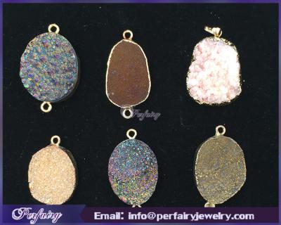 China Jewelry Designs Druzy Agate Connector Jewelry Accessories Parts For Jewelry Designs for sale