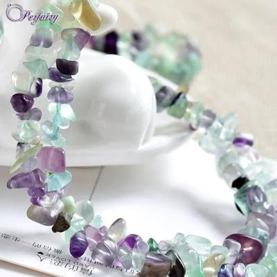 China Gemstone Fluorite Chips Necklace Polishing Gemstone For Jewelry Making for sale