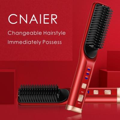 China AE-506 CNAIER Rechargeable Electric Hair Straightener Heater Hair Straightening Brush Professional Hair Styling Tools for sale