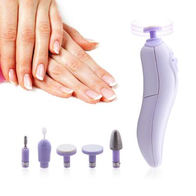 China High Frenquency 5-1 Electric Pedicure Set Mini Portable Manicure Gel File Mini Size Electric Rotary Professional Nail Polisher Buffer for sale