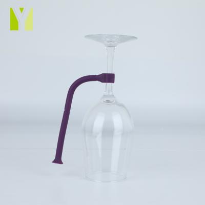 China Dishwasher Flexible Stemware Disposable Lanyard Saver Bar Silicone Wine Glass Holder Wine Cup Holder for sale