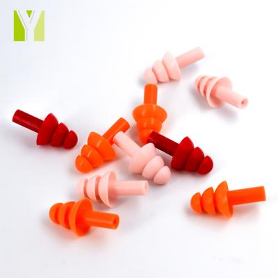 China Comfortable Silicon Swimming Ear Plugs Custom Silicone Reduction Earplugs Attached for sale