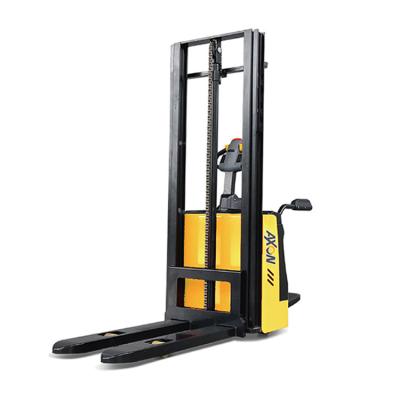 China Wholesale AXONE Building Material Stores 1.4 Ton AC Motor Standing Fully Electric Pallet Stacker for sale