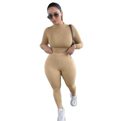 China Breathable Yoga Sets For Women High Waist Leggings And Long Sleeve Crop Top Yoga Activewear Set for sale