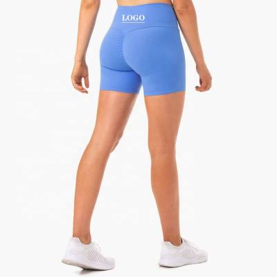 China Women's Private Label Breathable Yoga Crac! crack! hot shorts butt lifting high waist ruched short booty sports leggings for sale