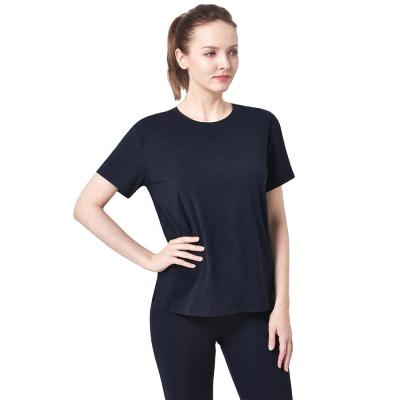 China Anti-Wrinkle Women T-shirts Maximize Solid Simple Tops Free Style Gym Fitness Workout T-shirts Tops for sale