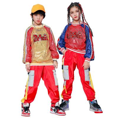 China QUICK DRY Hip Hop Sequin Stage Performance Clothing Sparkle Kid Costume Summer Girl Kids Dress Up Costumes for sale