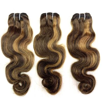 China Ombre Panio P4/27 Wholesale Silky Straight Wave Mixed Color BW Bundles With Highlight Swiss Mink Body Wave Hair Lace Extensions for sale