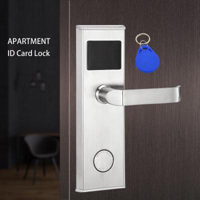 China Durable Hotel Silver 304 Stainless Steel RFID Hotel Card Smart Lock for sale