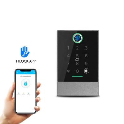 China TTlock Wireless App Keypad IP68 Touch Remote Control Rfid Access Control Wall Mounted Waterproof Outdoor Card Reader With Fingerprint Reader for sale