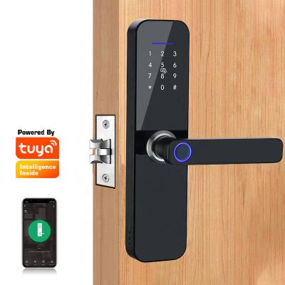 China Wifi Tuya Smart Biometric Smart Electronic Door Lock Fingerprint Thumbprint Door Lock Hotel Apartments Office Home High Security Anti Theft for sale