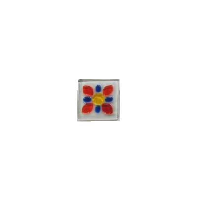 China Modern Small Square Colored Hot Melt Glass Fused Glass Tile For Door for sale