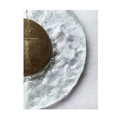 China Modern Clear Half Moon Glass Tabletop Fusion Cast Patterned Glass For Table Tops for sale