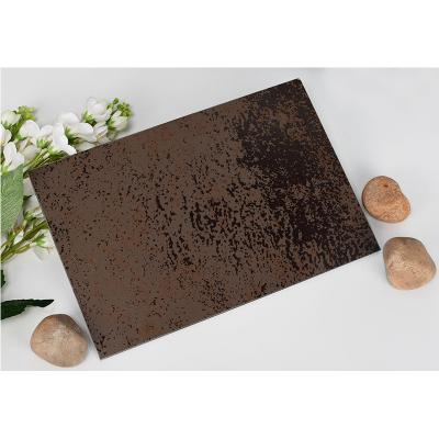 China Court High Temperature Printed Patterned Glass Anti Scratch Ceramic Rock Enamel Dark Brown Marble Patterned Glass For Refrigerator Door for sale