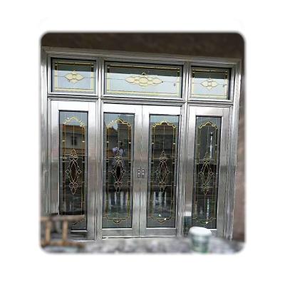 China Beveled Yard Stained Glass Inserts Decorative For Door Stained Glass Inserts With Hurricane Standards for sale