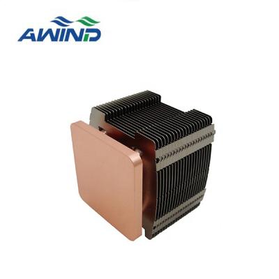 China Computer case customized zipper fin heatsink with heat pipe for high power computer cpu passive fanless copper heatsink 150x100 for gpu for sale