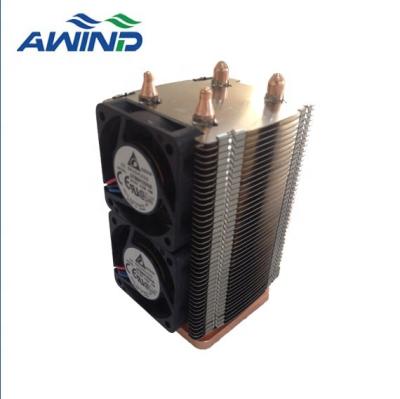 China SERVE Custom Aluminum Or Copper Refrigerator Stacked Fin Heat Sink With Fan for sale