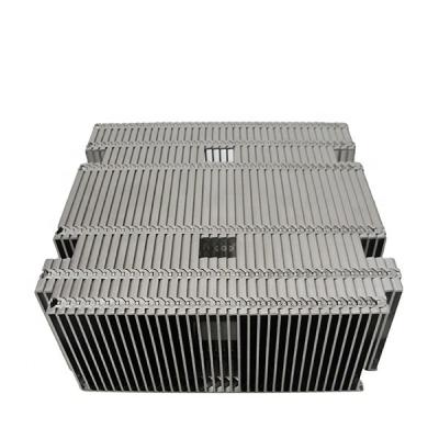 China R520 R420 Standard Large Square Fins Pin Radiator Profile Al 56mm Al 56mm Aluminum Radiator For Server for sale