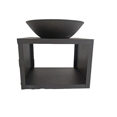 China Stocked Diameter 60cm Black Paint Outdoor Metal Bowl Fire Pit for sale