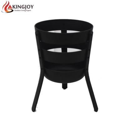 China KingJoy Modern Outdoor Steel Pit Fire Pit Stored Camping Charcoal Fuel BBQ Grill Grill for sale