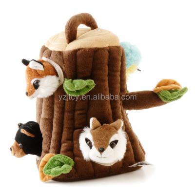 China Plush Pet Products Plush Treehouse/Plush Trunk Animal House/Plush Animal Treehouse for sale