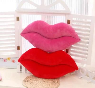 China Free Sample Plush New Wholesale Different Design Shapes Stuffed Plush Red Lip Pillow for sale