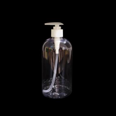 China BEAUTY PACKAGING 480ml 16oz Empty Clear PET Plastic Round Pump Bottle For Hand Wash Body Cream Detergent Gel for sale