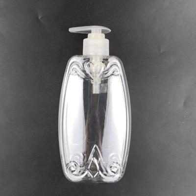 China BEAUTY PACKAGING OEM Customize 500ml 16oz Fashion Clear Flat PET Plastic Cosmetic Bottle For Women Makeup Packaging for sale