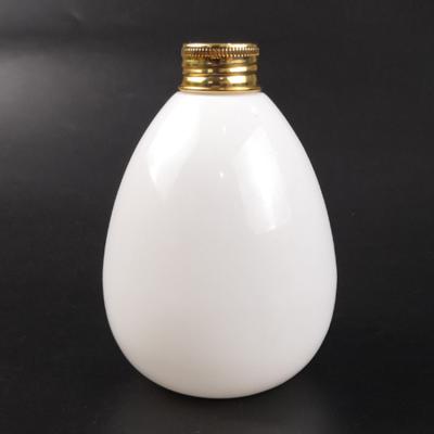 China 480ml 16oz Cosmetic White Pet Plastic Egg Shaped Bottle Body Lotion Bottle Cosmetic Plastic Bottles for sale