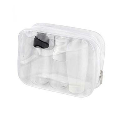 China Lady Transparent Plastic Heat Seal Zipper PVC Cosmetic Bag For Travel for sale