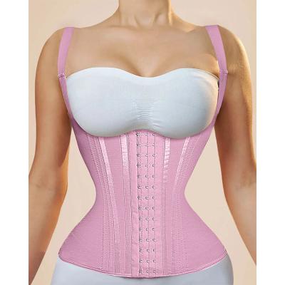 China Automated Embroidery Custom Zipper and Hook Body Shaper Tummy Wrap Corset for Women for sale