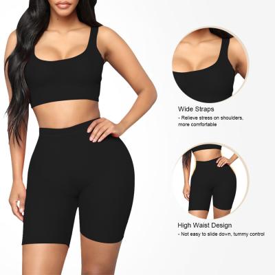 China HEXIN SCRUNCH BUTT Hoge taille Vrouwen Fitness Yoga Gym Activewear Set Ademhalend Twee stukken Te koop