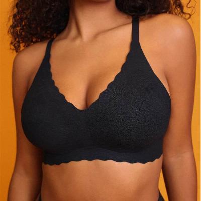 China Black Seamless Comfortable Support Shock-Resistant Bra For Women Shock-Resistant for sale