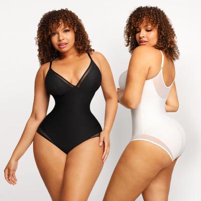 China HEXIN Women's Strap Body Shaper Deep V Bodysuit for Backless Thong Corset Slimming for sale