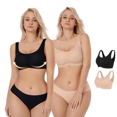 China HEXIN Plus Size Seamless Push Up Body Shaping Bra for Adults Shapewear Bra Brief Sets for sale