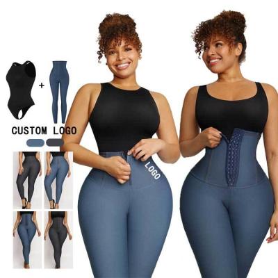 China 2023 Women Body Shaper Shapewear Jeans Trousers Waist Trainer Leggings M Weaving Method for sale