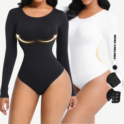 China High Waist Seamless Slimming One Piece Long Sleeve Shapewear for Women Thick Shapers for sale