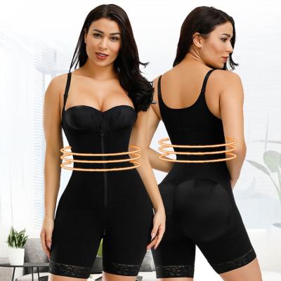 China HEXIN High Elastic Open Bust Zipper Butt Lifter Tummy Control Shaper Slimming Shapewear Underwear for sale