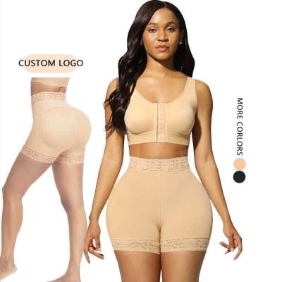 China HEXIN Custom Logo Shapewear Slimming Middenwaist BBL Shorts met Stof Type Wol Te koop