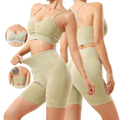 China Design Adjustable Fitness Sexy Short Gym Yoga Wear Sports Bra Brief Sets for Women Tracksuit for sale