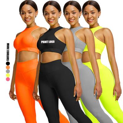 China Women's Seamless Sports Leggings Set with High Waist Fabric 78% polyester 22% spandex for sale