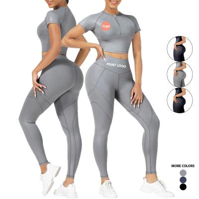 China Set de ropa activa para mujeres HEXIN 2021 Set de yoga seco rápido en negro sexy / azul / naranja / verde en venta